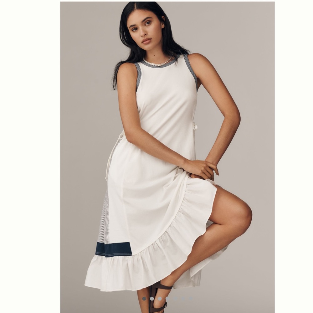 Daily Practice Ball Toss Pleated Midi Tank Dress